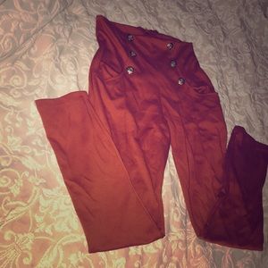 Tangerine Orange High Waist Skinny Fit Pants